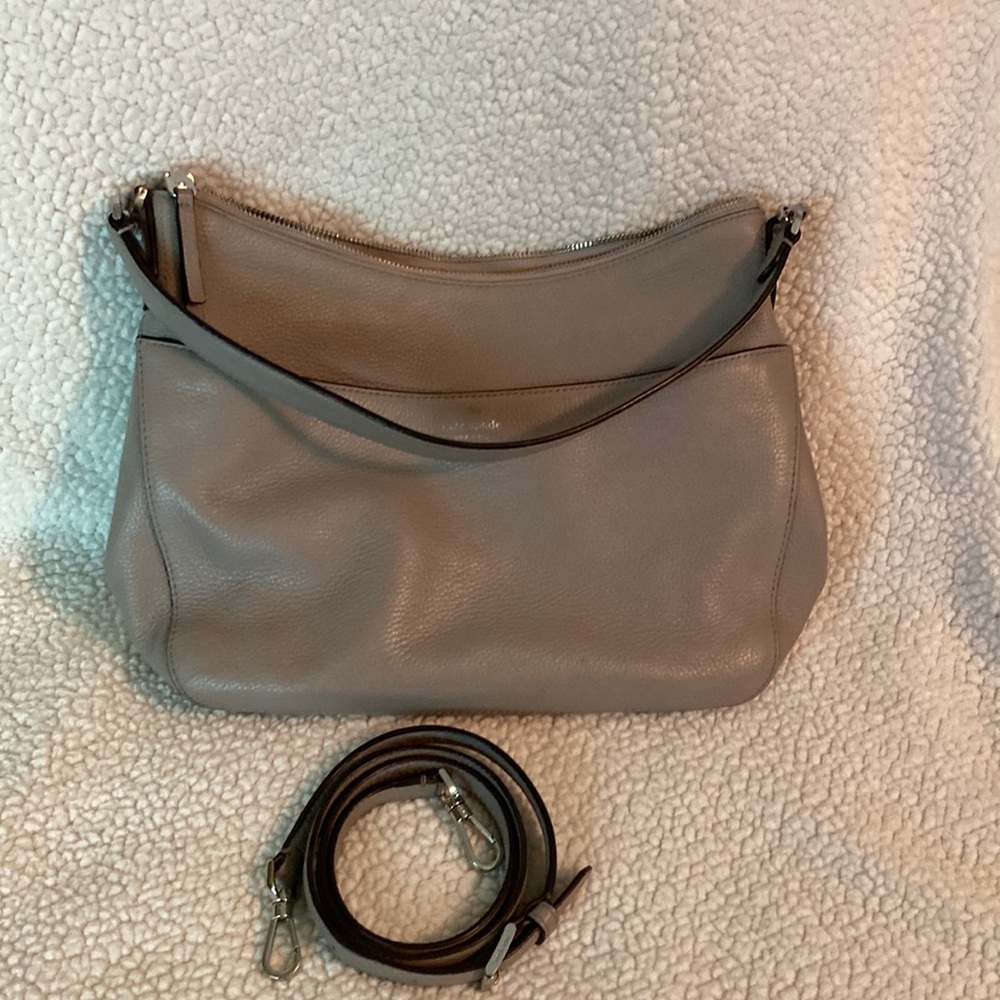 Kate Spade Gray Shoulder Bag with Slouchy Silhouette